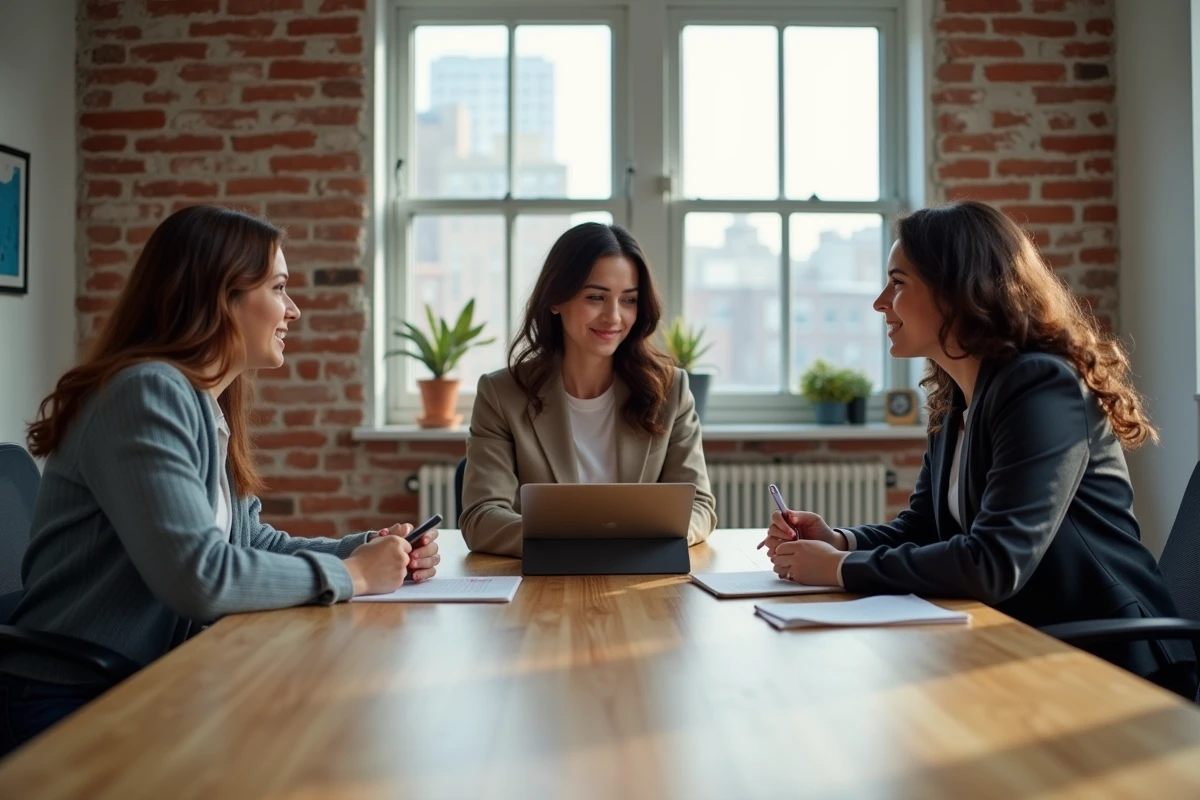 Groupe de jeunes professionnels en discussion collaborative